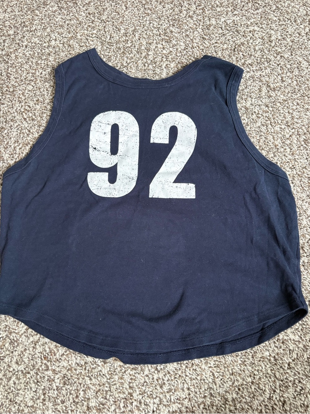 No Boundaries Navy Tank Top with White '92' Graphic